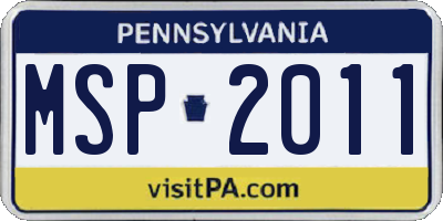 PA license plate MSP2011