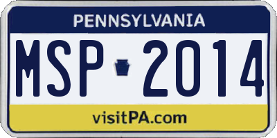PA license plate MSP2014