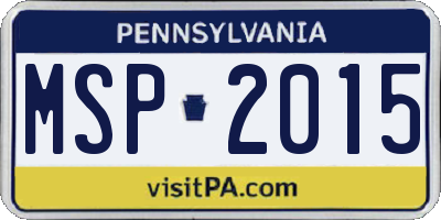 PA license plate MSP2015