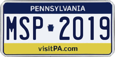 PA license plate MSP2019