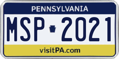 PA license plate MSP2021