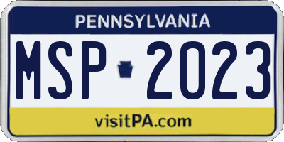 PA license plate MSP2023