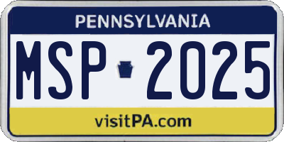 PA license plate MSP2025