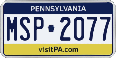 PA license plate MSP2077