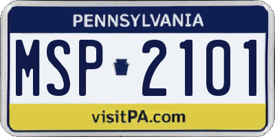 PA license plate MSP2101