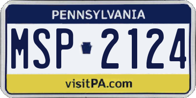PA license plate MSP2124