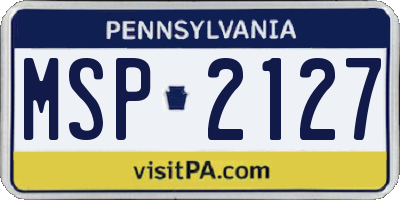 PA license plate MSP2127