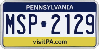 PA license plate MSP2129