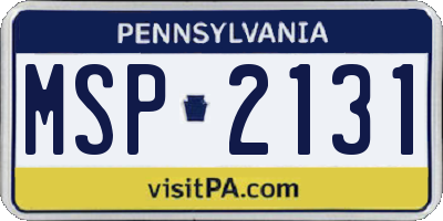 PA license plate MSP2131