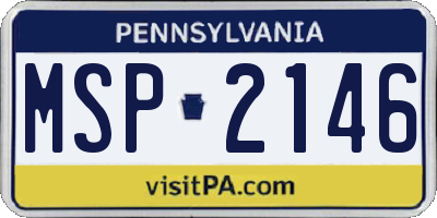 PA license plate MSP2146