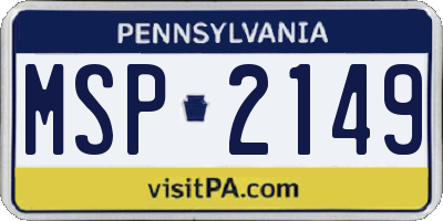PA license plate MSP2149