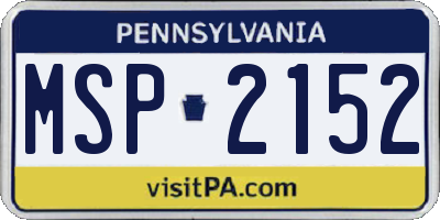 PA license plate MSP2152