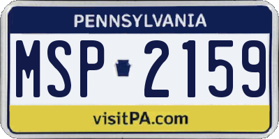 PA license plate MSP2159