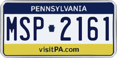 PA license plate MSP2161