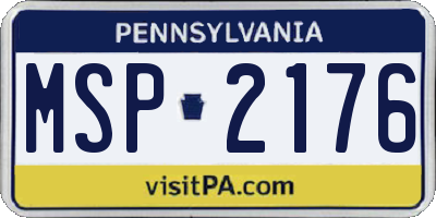 PA license plate MSP2176
