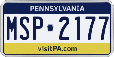 PA license plate MSP2177