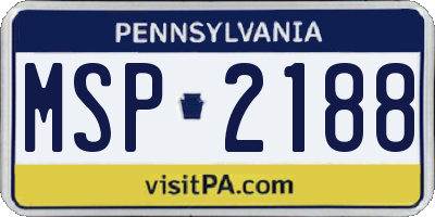 PA license plate MSP2188