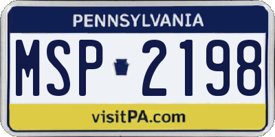 PA license plate MSP2198
