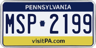 PA license plate MSP2199