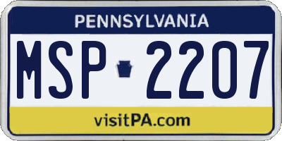 PA license plate MSP2207