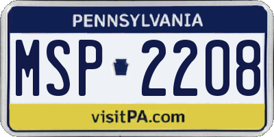 PA license plate MSP2208