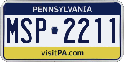 PA license plate MSP2211