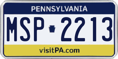 PA license plate MSP2213