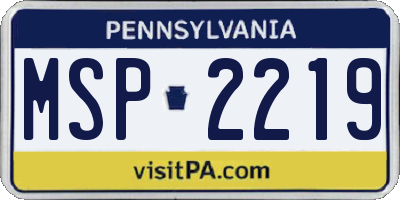 PA license plate MSP2219