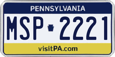 PA license plate MSP2221