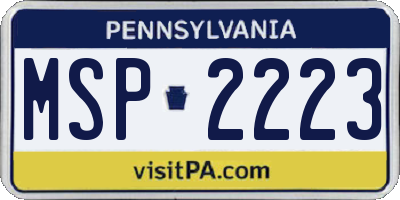 PA license plate MSP2223