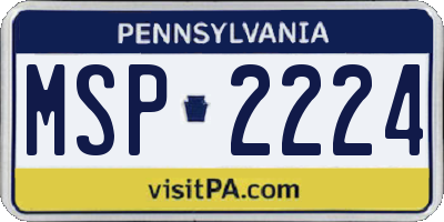 PA license plate MSP2224