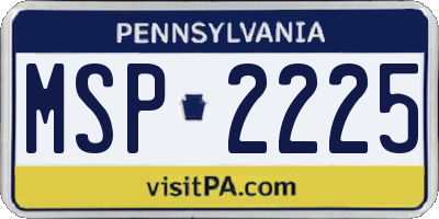 PA license plate MSP2225
