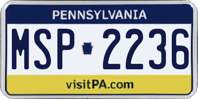 PA license plate MSP2236