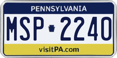 PA license plate MSP2240