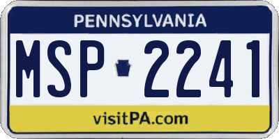 PA license plate MSP2241