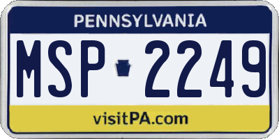 PA license plate MSP2249