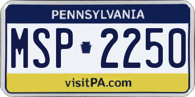 PA license plate MSP2250
