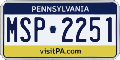 PA license plate MSP2251