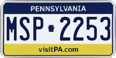 PA license plate MSP2253