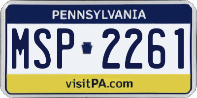 PA license plate MSP2261