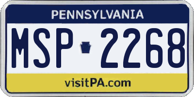 PA license plate MSP2268
