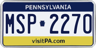 PA license plate MSP2270