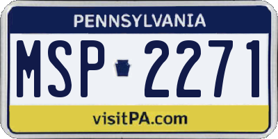 PA license plate MSP2271