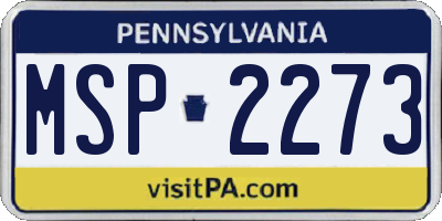 PA license plate MSP2273