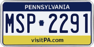 PA license plate MSP2291