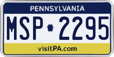 PA license plate MSP2295