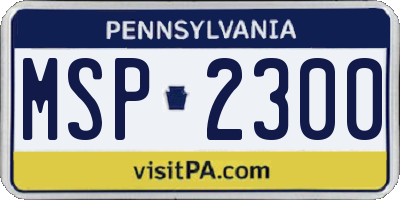 PA license plate MSP2300