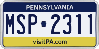 PA license plate MSP2311