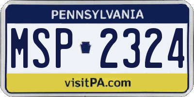 PA license plate MSP2324