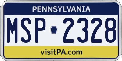 PA license plate MSP2328